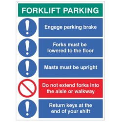 Forklift Parking Engage Brakes - Lower Forks - Return Keys