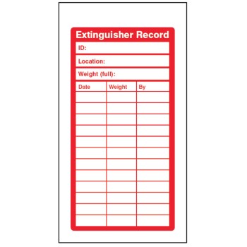 Fire Extinguisher Inspection Record Tags (Pack of 10)