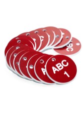 Engraved Valve Tags - Red with White Text