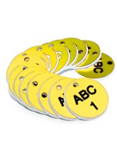 Engraved Valve Tags - Yellow with Black Text