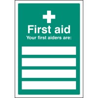 First Aiders Are - Adapt-a-Sign (Space for 4)