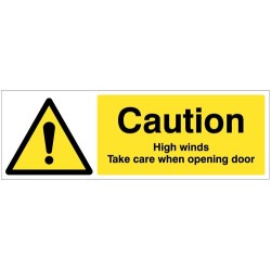 Caution - High Winds Take Care when Opening Door