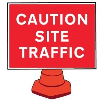 Caution - Site Traffic - Reflective Cone Sign