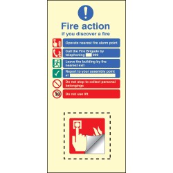 Fire Action & Call Point Set - Operate Alarm - Phone Building - Leave Building - Assembly Point