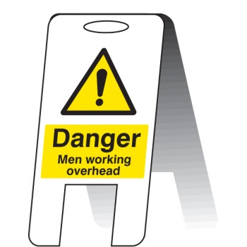 Caution - Men Working Overhead - Lightweight Self Standing Sign