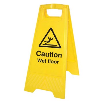 Caution - Wet Floor - Self Standing Floor Sign