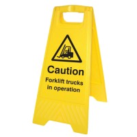 Caution - Forklift Trucks in Operation  - Self Standing Floor Sign