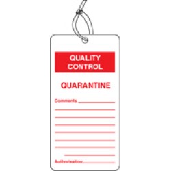 Quality Control Tag - Quarantine (Pack of 10)