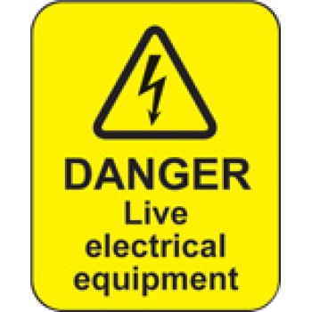 Danger - Live Electrical Equipment Labels