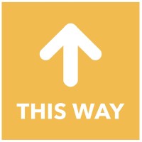 This Way - Arrow Up - Orange Floor Graphic